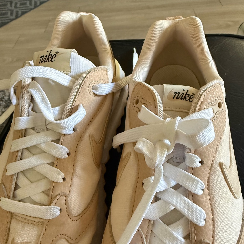 Nike Cream and White Athletic Shoes